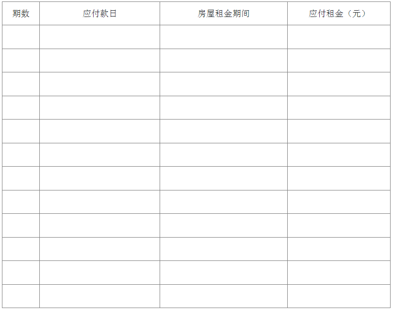 租金支付明細表